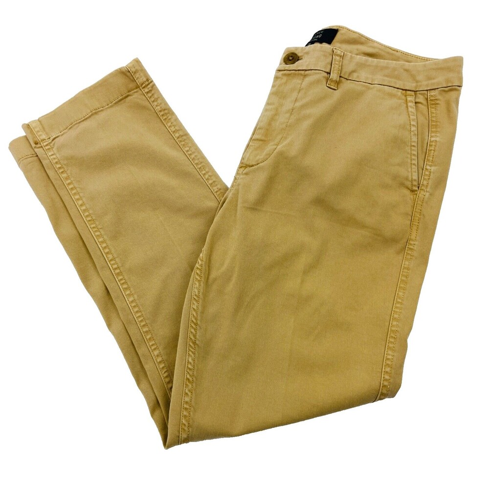 J CREW Mens 28x27 Tan Super Soft Cotton Khaki/Chino Pants